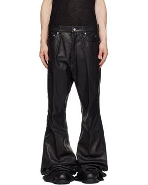 Rick Owens Tower Bolan Bootcut Leather Trousers - Black