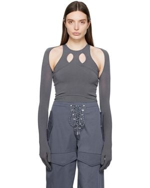 Dion Lee グレー ボレロ カーディガン - ブラック