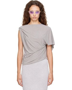 Entire studios Lycra Side Drape Top - Grey
