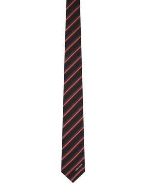 McQueen Burgundy University Tie - Black