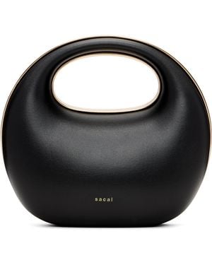 Sacai Leather Round Bag - Black