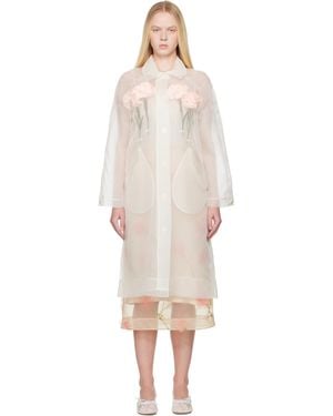 Simone Rocha Off- Stuffed Carnation Car Coat - Black