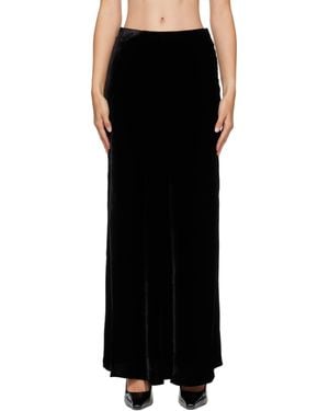 Rohe Jupe Longue Fluid Noire En Velours