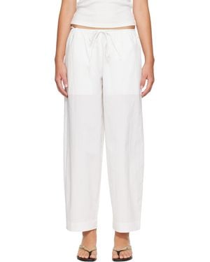 St. Agni Fine Rouleau Crop Trousers - White
