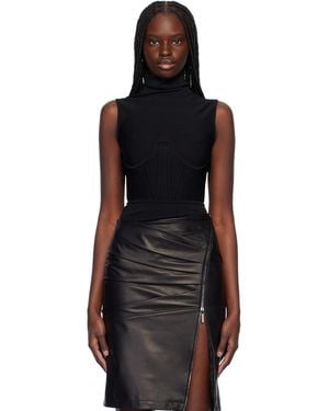 Nensi Dojaka Alice Corset Knit Bodysuit - Black