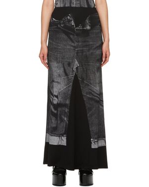 Jean Paul Gaultier トロンプルイユ マキシスカート - ブラック