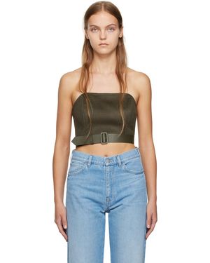 Max Mara Khaki Belted Bustier - Blue