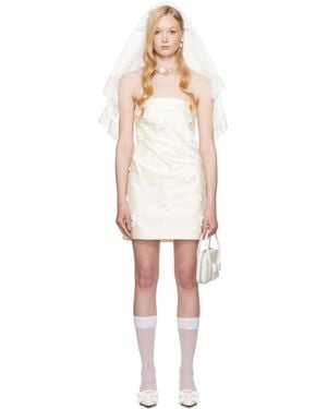ShuShu/Tong Ssense Exclusive Bridal Capsule Bow Pintuck Pleated Minidress - Black