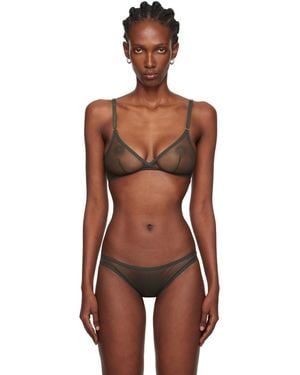 Yasmine Eslami Khaki Jeanne Soft Bra - Black