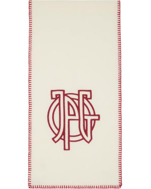 Jean Paul Gaultier Off- Wool Stitch Scarf - White