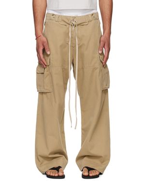 Raimundo Langlois Tan Double Fly Cargo Trousers - Natural