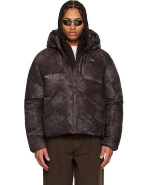 Dime ブラウン Wavy パファージャケット - ブラック