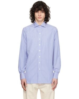 Drake's Bengal Stripe Shirt - Blue