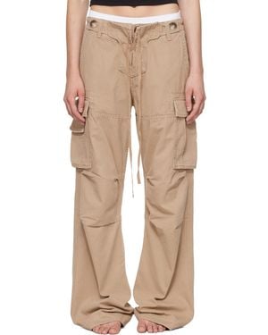 Raimundo Langlois Double Fly Cargo Trousers - Natural