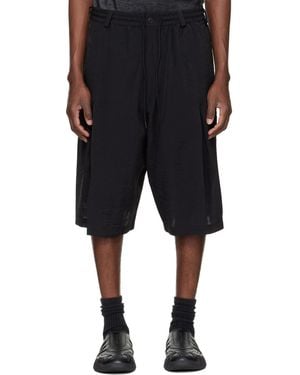 Y-3 Crinkle Pleated Shorts - Black