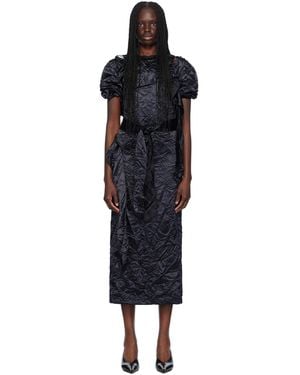 MERYLL ROGGE Creased Midi Dress - Black