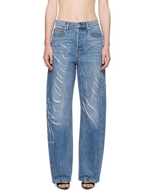 Alexander Wang Laser-distressed Logo Jeans - Blue
