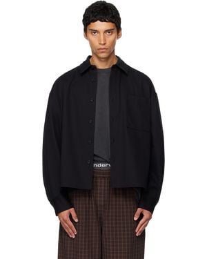 Alexander Wang Chemise À Manches Longues Droite Et Écourtée Noire - Bleu