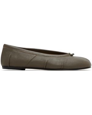 Maison Margiela Ballerines Taupe À Bout Tabi - Noir