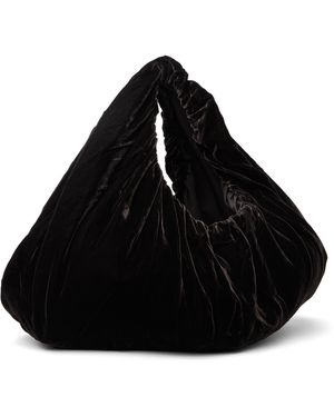 【AMOMENTO】24fw VELVET SHIRRING TOTE BAG Black Shirring Tote by AMOMENTO on Sale