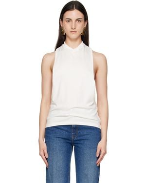 Versace Embroidered Stretch Cotton-Jersey Tank Top - White