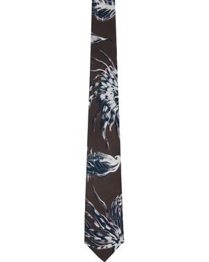 Paul Smith Floral Silk Faille Necktie - Black