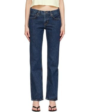 Agolde Jean Bleu À Taille Mi-Haute Et À Coutures Incurvées