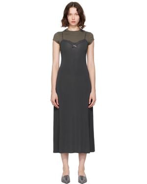 Acne Studios Layered Jersey Midi Dress - Black