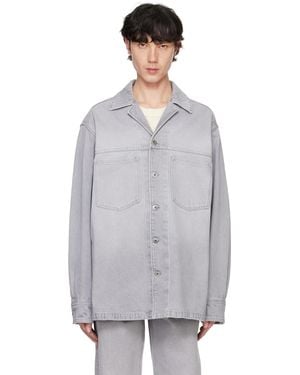Bottega Veneta グレー ウォッシュド デニムシャツ