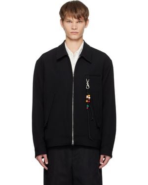 Song For The Mute Gabardine Coach Jacket - Black