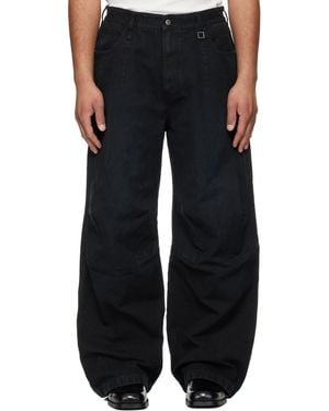 WOOYOUNGMI 3D Wide Dyed Jeans - Black