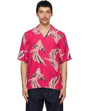 Paul Smith 'Le Peche Fish' Print Viscose Shirt - Pink