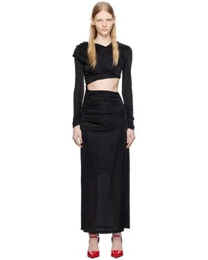 MSGM Black Cutout Maxi Dress