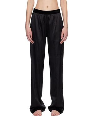 Tom Ford Stretch Silk Satin Pj Lounge Trousers - Black