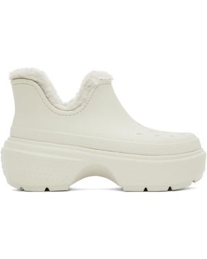 Crocs™ オフホワイト Stomp Shorty アンクルブーツ - ブラック