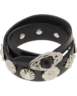 Toga Bracelet Jonc Double Tour En Cuir - Noir