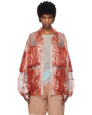 Dries Van Noten Overdyed Transparent Jacket - Red