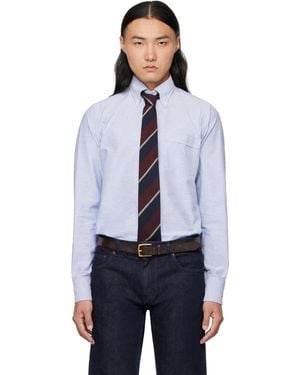Drake's Oxford Cotton Cloth Button-Down Shirt - Blue