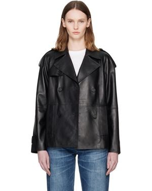 Mackage Dolores Double-Breasted Leather Jacket - Black