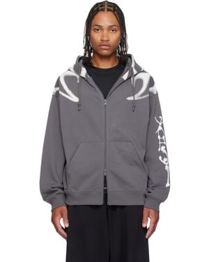 Y-3 Chito Edition Graphic Zipper Hoodie - Gray