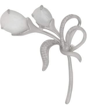 Maison Margiela Antiqued Wax Floral Brooch - White