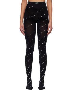 we11done Eyelet Tights Leggings - Black