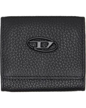DIESEL Grainy Leather Coin Purse - Black