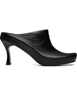 Balenciaga Scholl Edition Sheepskin Mule Heels - Black