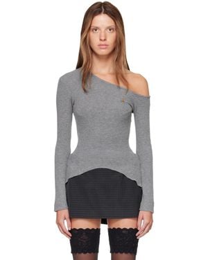 Vivienne Westwood Long Sleeve Orgy Shoulder T-Shirt - Grey
