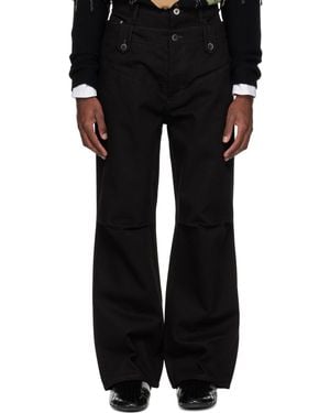 ANDERSSON BELL Double Waistband Wide-Leg Trousers - Black