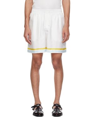CASABLANCA Tennis Landscape Silk Shorts - White