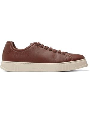 Ferragamo Baskets Brunes À Laçage Élastique - Marron