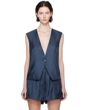 SILK LAUNDRY Gilet Décontracté Bleu Marine