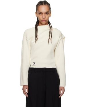 Erdem オフホワイト ドレープ プルオーバー - ブラック
